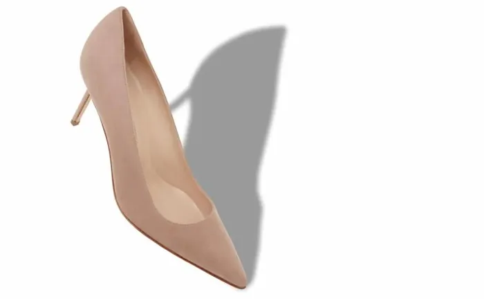 Women Light Beige Suede Pumps Manolo Blahnik Pumps
