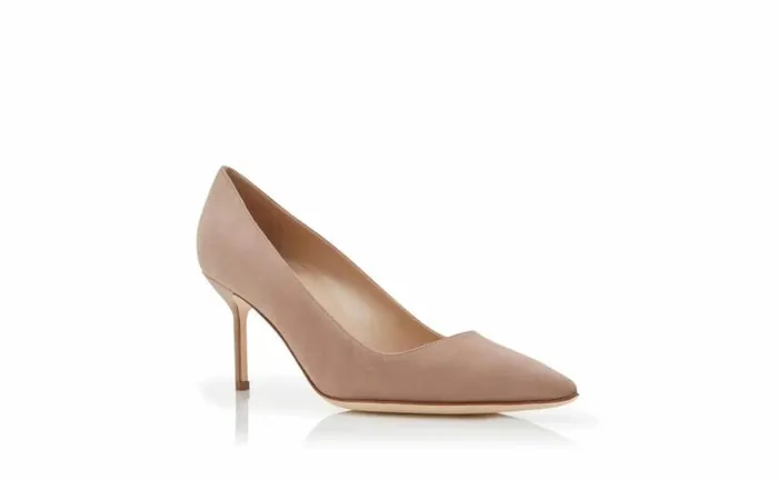 Women Light Beige Suede Pumps Manolo Blahnik Pumps