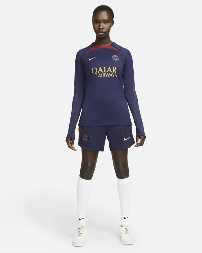 Women Nike All Clothing Paris SaintGermain Strike Blackened Blueblackened Blueteam Redgold Suede