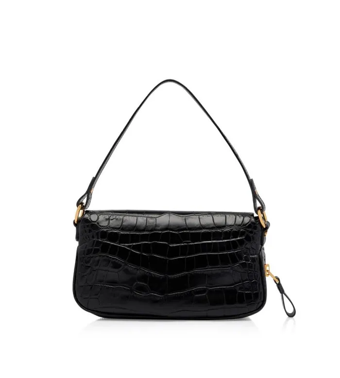 Women Shoulder Bags Tom Ford Stamped Leather Jennifer Shoulder Bag Black Women Shoulder Bags Tom Ford Stamped Leather Jennifer Shoulder Bag Black