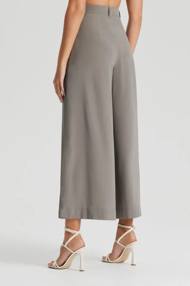 Women SILK CROP TROUSER TAUPE Trousers Scanlan Theodore Women SILK CROP TROUSER TAUPE Trousers Scanlan Theodore