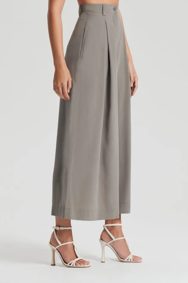 Women SILK CROP TROUSER TAUPE Trousers Scanlan Theodore Women SILK CROP TROUSER TAUPE Trousers Scanlan Theodore