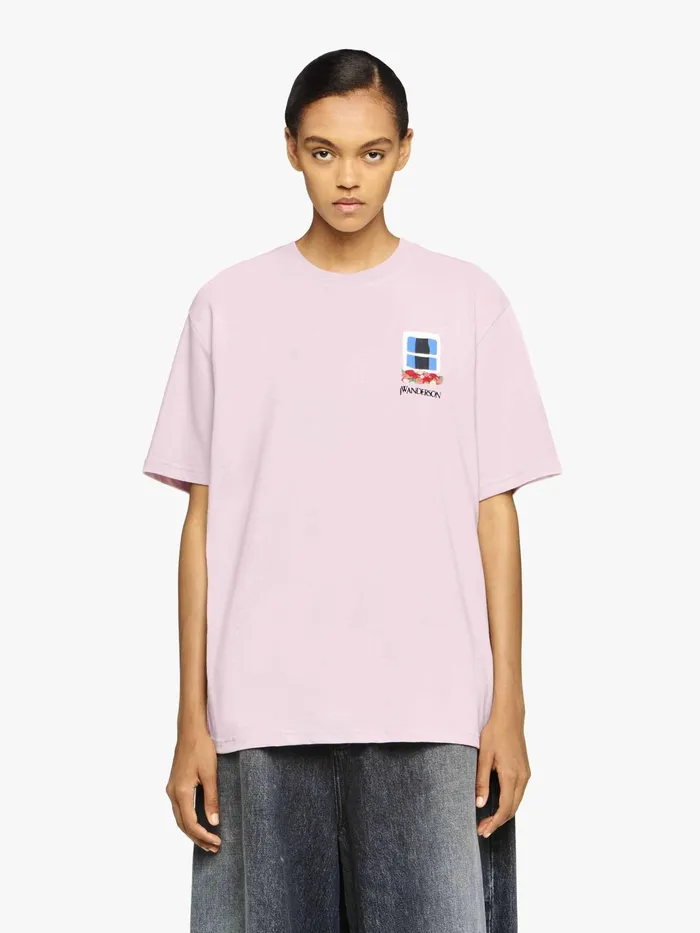Women TShirts JW Anderson 039WINDOW039 EMBROIDERED SHIRT Blush