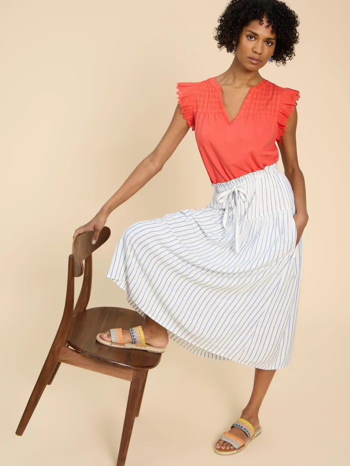 Women White Stuff Clothing Seema Eco Vero Stripe Skirt