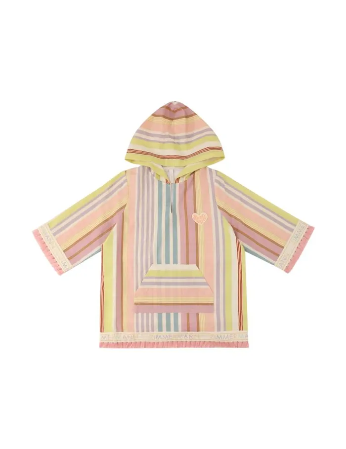 Zimmermann Clothing Halliday Hooded Coverup Multi Stripe 8211 Kids
