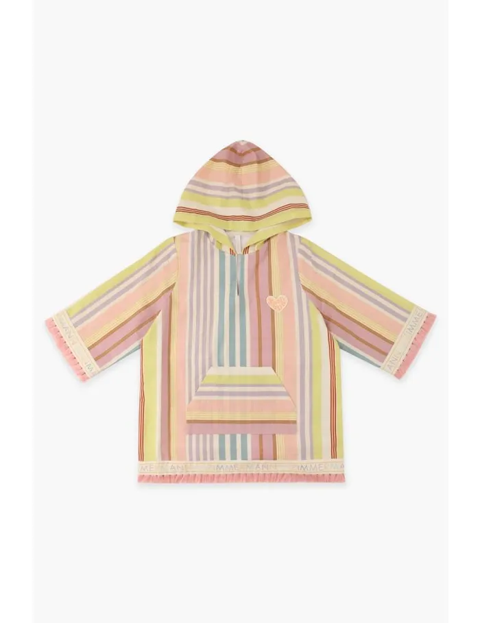 Zimmermann Clothing Halliday Hooded Coverup Multi Stripe 8211 Kids