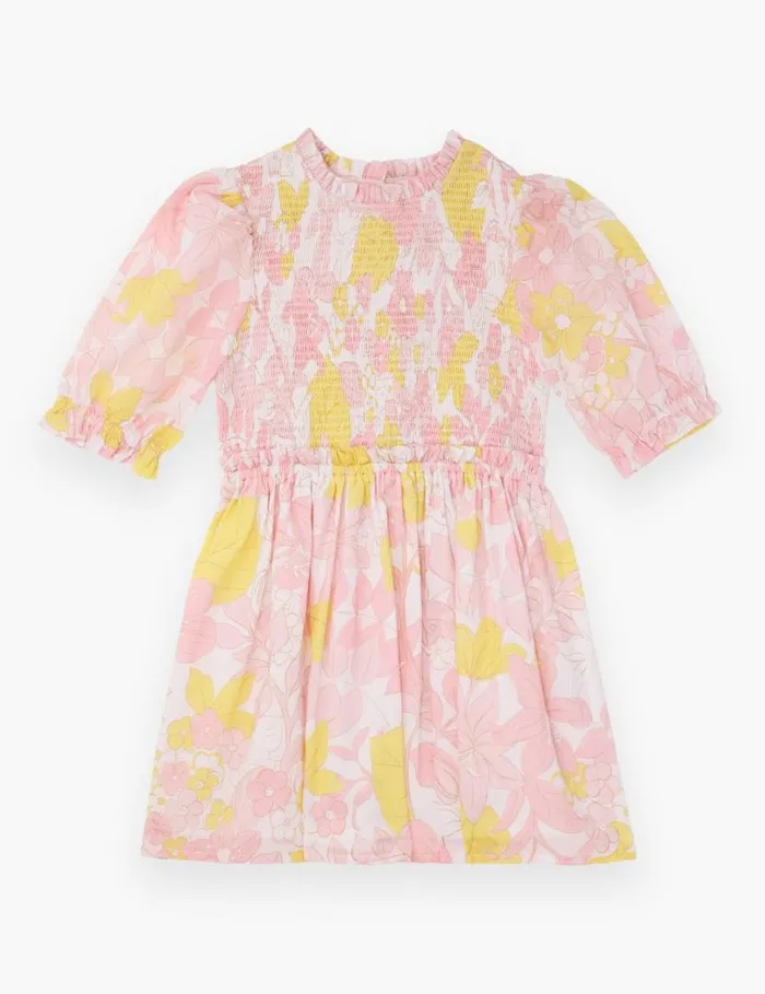 Zimmermann Clothing Pop Puff Sleeve Dress Pinkyellow Floral 8211 Kids