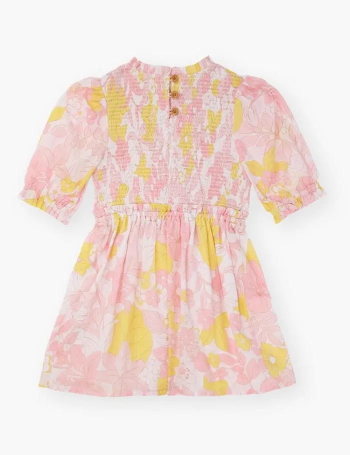 Zimmermann Clothing Pop Puff Sleeve Dress Pinkyellow Floral 8211 Kids
