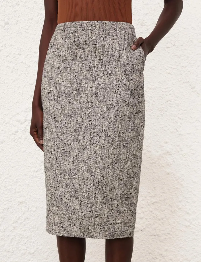 Zimmermann Skirts Tranquillity Pencil Skirt Blackcream 8211 Women