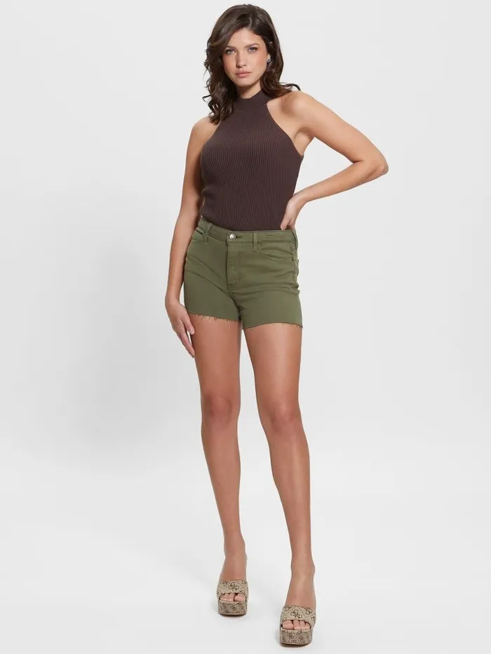 1981 Midi Shorts Lichen Leaf Green Multi Jeans and Denim GUESS Women