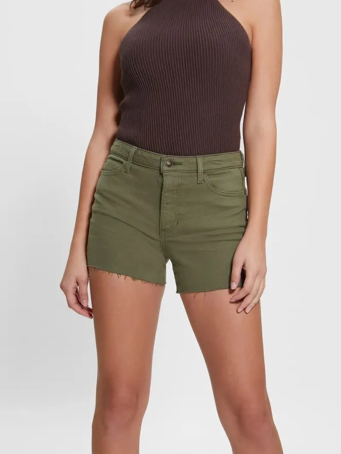 1981 Midi Shorts Lichen Leaf Green Multi Jeans and Denim GUESS Women 1981 Midi Shorts Lichen Leaf Green Multi Jeans and Denim GUESS Women
