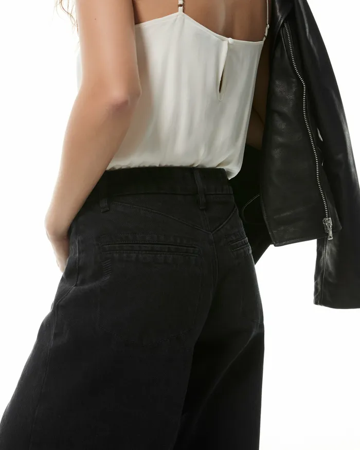 20th Anniversary Capsule Portia Wide Leg Jean 8211 Deep Caviar Women Wide Leg PAIGE