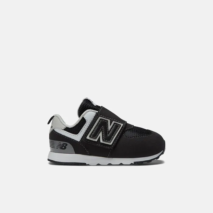 574 NEWB Hook and Loop Black with Silver Metallic Size 0 8211 10 New Balance Kids