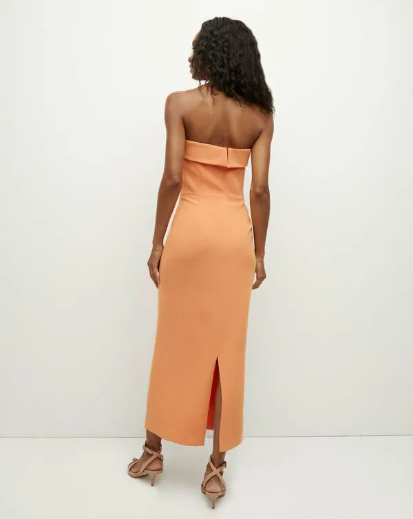 Absol Crepe Strapless Dress Orange Women Veronica Beard Dresses Absol Crepe Strapless Dress Orange Women Veronica Beard Dresses