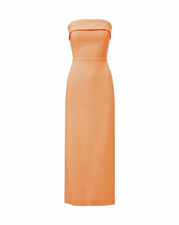 Absol Crepe Strapless Dress Orange Women Veronica Beard Dresses Absol Crepe Strapless Dress Orange Women Veronica Beard Dresses