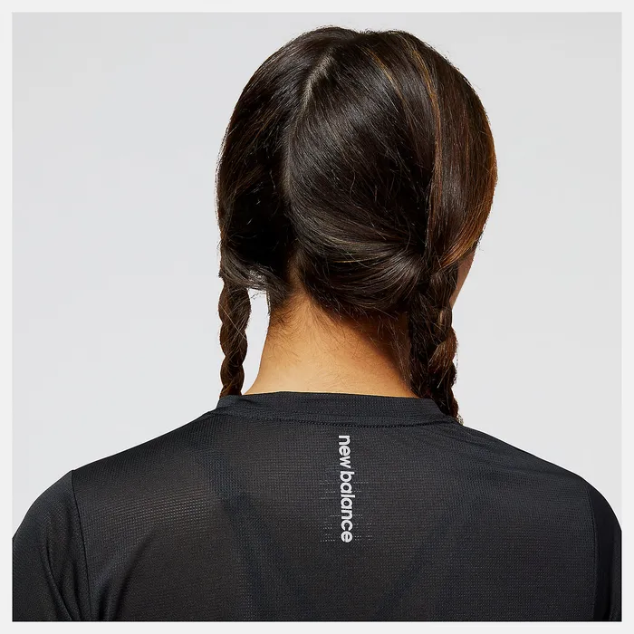 Accelerate Short Sleeve Top BLACK Women Shirts New Balance