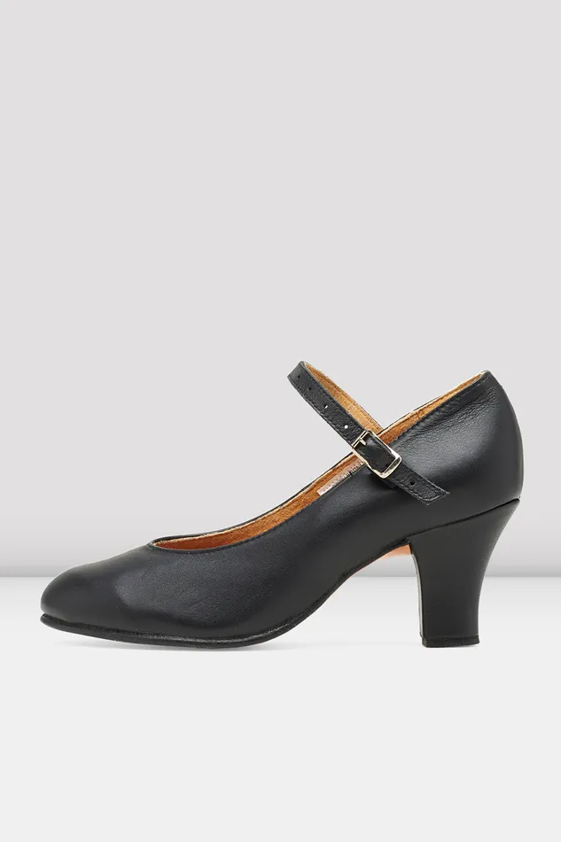 Adult Bloch Ladies Cabaret Character Shoes Black Leather Character