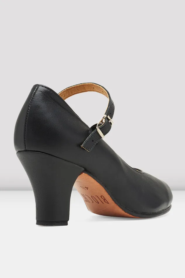 Adult Bloch Ladies Cabaret Character Shoes Black Leather Character