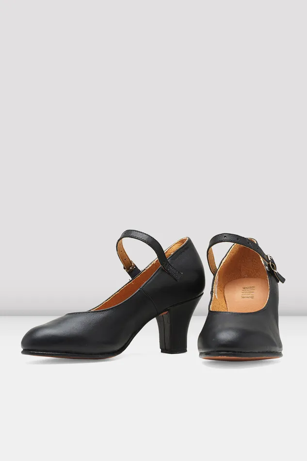 Adult Bloch Ladies Cabaret Character Shoes Black Leather Character