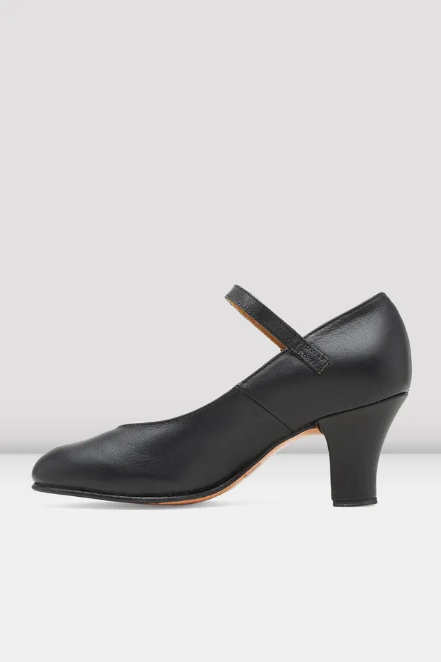 Adult Bloch Ladies Cabaret Character Shoes Black Leather Character