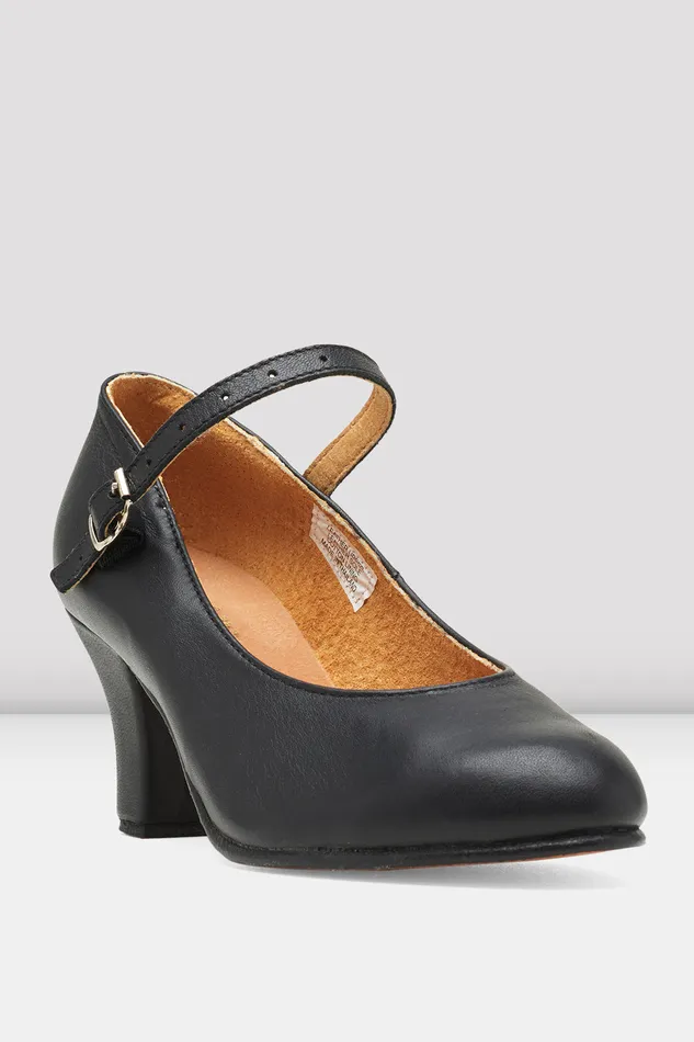 Adult Bloch Ladies Cabaret Character Shoes Black Leather Character