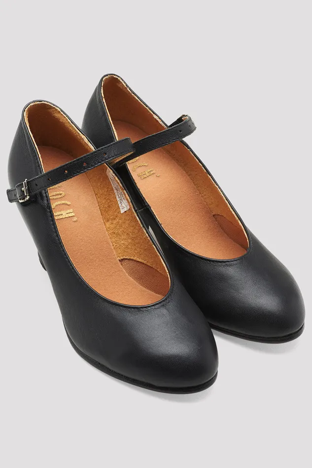 Adult Bloch Ladies Cabaret Character Shoes Black Leather Character