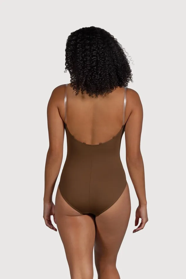 Adult Ladies Estrella Adjustable Strap Bodysuit Cocoa Underwear Bloch Adult Ladies Estrella Adjustable Strap Bodysuit Cocoa Underwear Bloch