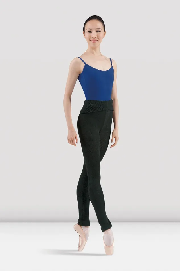 Adult Ladies Marcie Warm Up Roll Over Pant Black Pants and Leggings Bloch