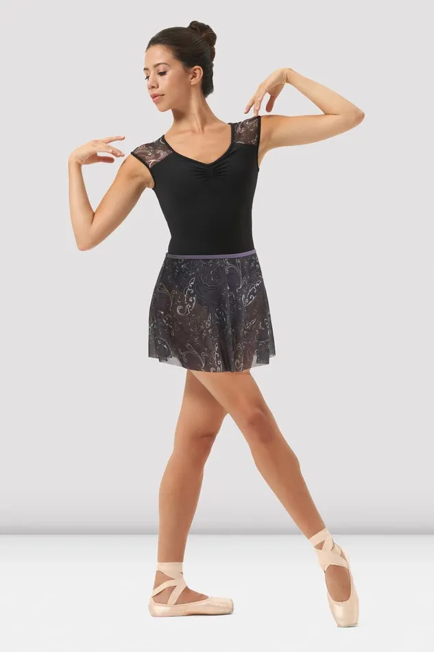 Adult Ladies Mirella Boheme Printed Mesh Skirt Dusk Skirts and Tutus Bloch