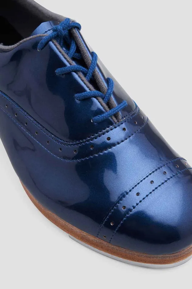 Adult Tap Bloch Ladies Jason Samuels Smith Patent Tap Shoes Metallic Navy Patent