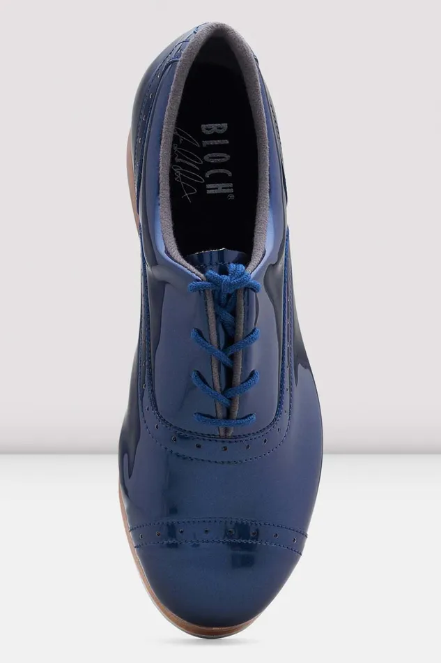 Adult Tap Bloch Ladies Jason Samuels Smith Patent Tap Shoes Metallic Navy Patent