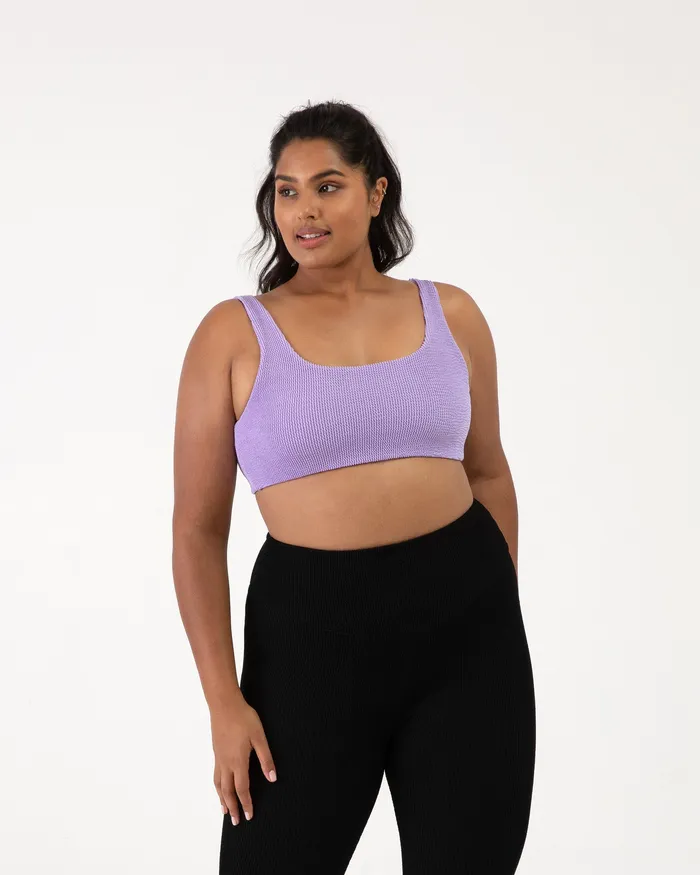 Adult Tops Bloch Crinkle Square Neck Bra Lilac Adult Tops Bloch Crinkle Square Neck Bra Lilac
