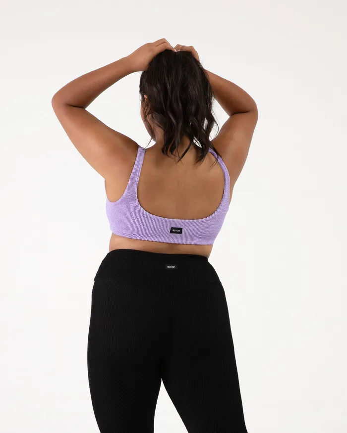 Adult Tops Bloch Crinkle Square Neck Bra Lilac Adult Tops Bloch Crinkle Square Neck Bra Lilac