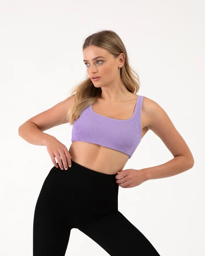 Adult Tops Bloch Crinkle Square Neck Bra Lilac Adult Tops Bloch Crinkle Square Neck Bra Lilac