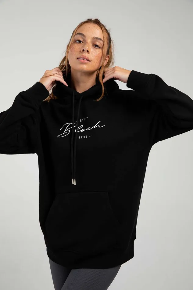 Adult Tops Bloch OffDuty Terry Longline Hoodie Black