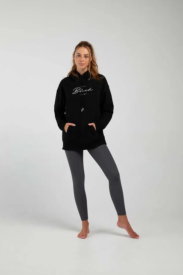 Adult Tops Bloch OffDuty Terry Longline Hoodie Black