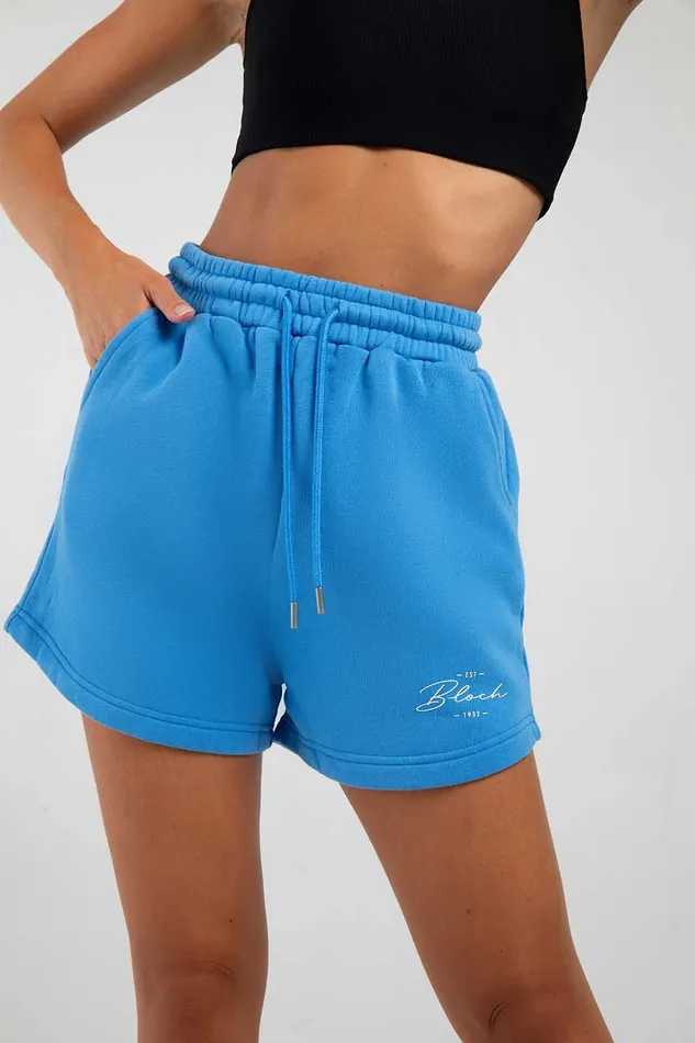 Adult Warmups Bloch OffDuty Shorts Azure Blue Adult Warmups Bloch OffDuty Shorts Azure Blue