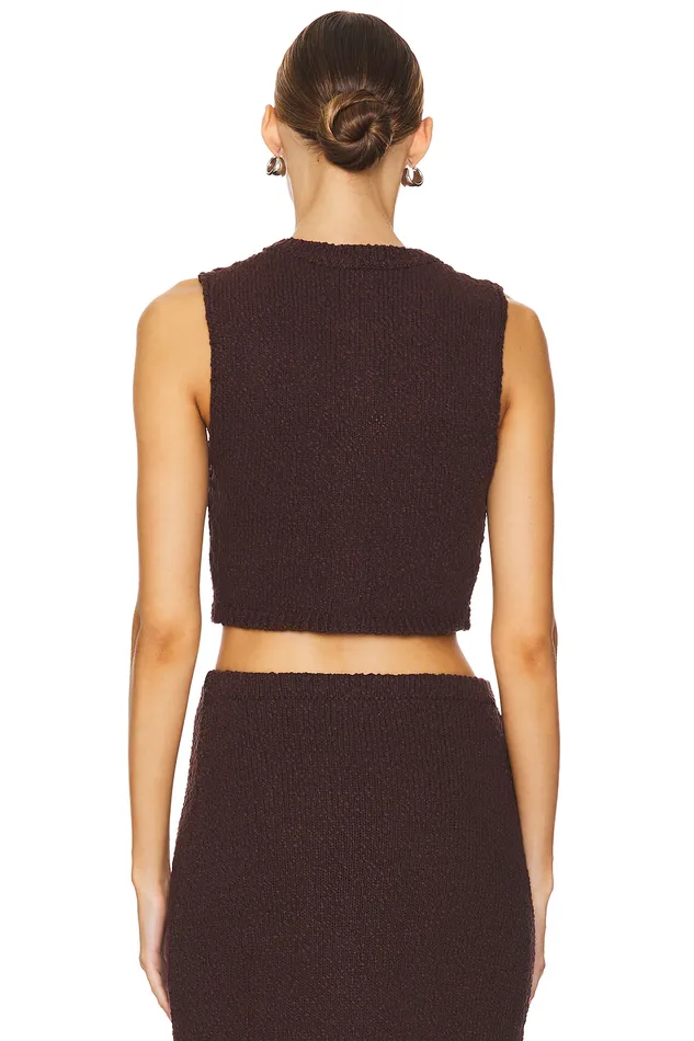 Agnese Cropped Vest Brown Women Lovers and Friends Tops Agnese Cropped Vest Brown Women Lovers and Friends Tops