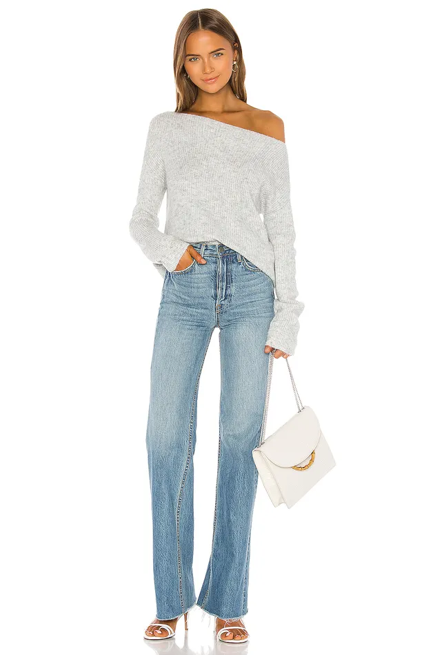 Alayah Off Shoulder Sweater Grey Women Lovers and Friends Sweaters and Knits Alayah Off Shoulder Sweater Grey Women Lovers and Friends Sweaters and Knits