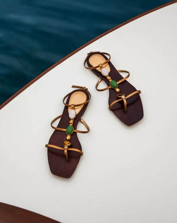 Alba Gemstone Sandal Gold Women Veronica Beard Shoes