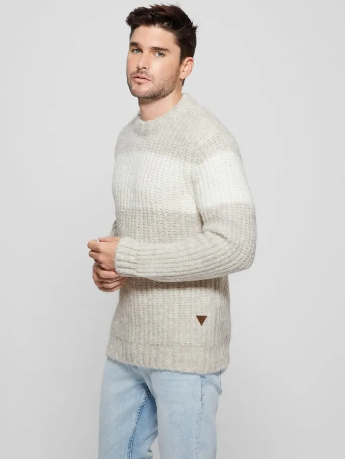 Ale Ribbed Sweater Light Stone Heather Hoodies and Sweaters GUESS Men