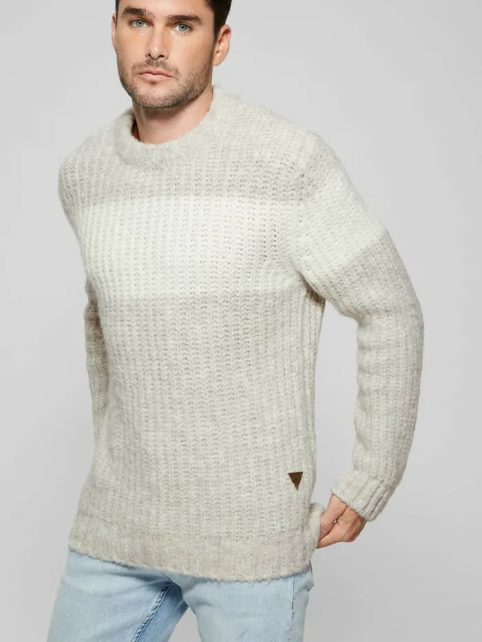 Ale Ribbed Sweater Light Stone Heather Hoodies and Sweaters GUESS Men Ale Ribbed Sweater Light Stone Heather Hoodies and Sweaters GUESS Men
