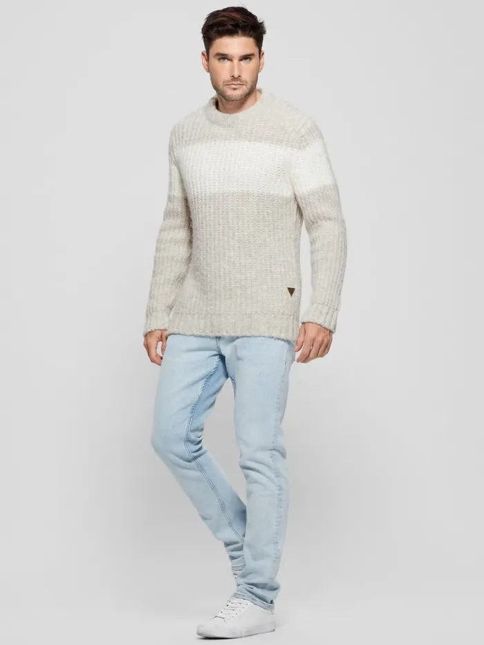 Ale Ribbed Sweater Light Stone Heather Hoodies and Sweaters GUESS Men Ale Ribbed Sweater Light Stone Heather Hoodies and Sweaters GUESS Men