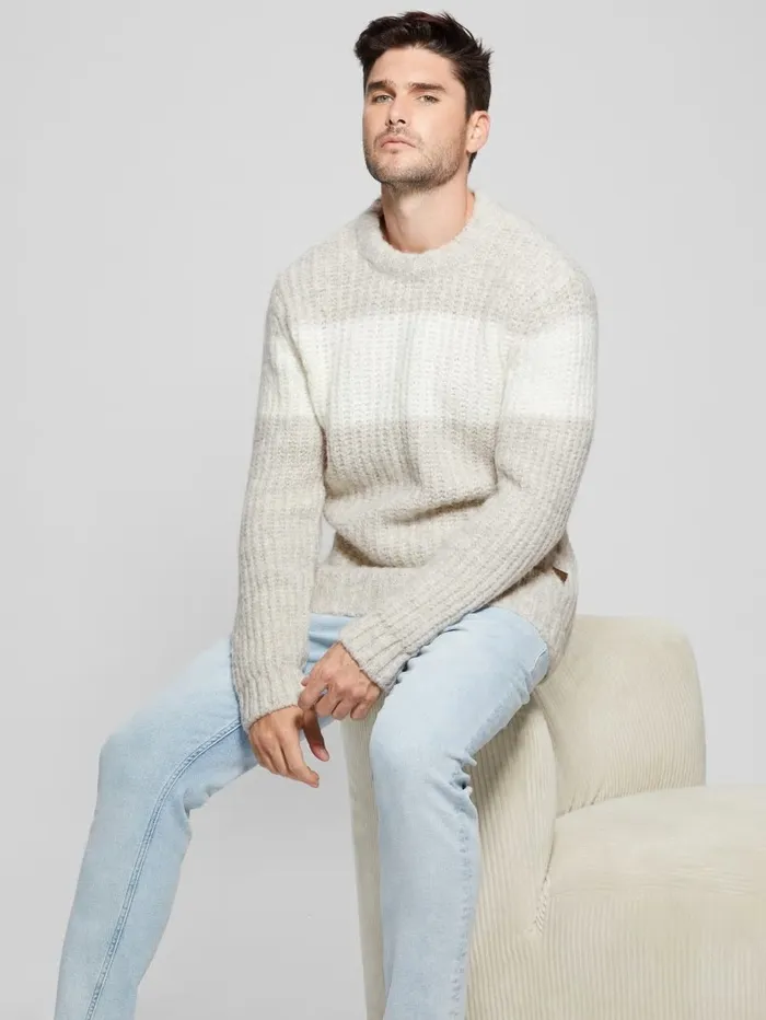 Ale Ribbed Sweater Light Stone Heather Hoodies and Sweaters GUESS Men Ale Ribbed Sweater Light Stone Heather Hoodies and Sweaters GUESS Men
