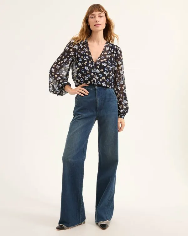 Alec Floral Blouse Navy Multi Women Veronica Beard Tops Alec Floral Blouse Navy Multi Women Veronica Beard Tops