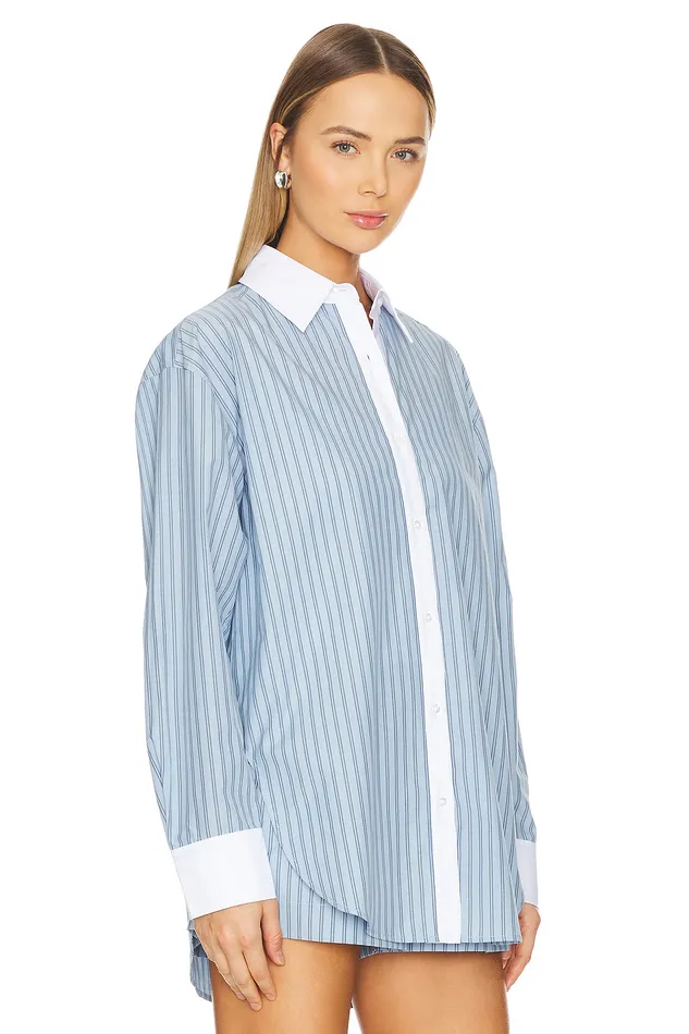 Alice Oversized Top Sky Blue and White Women Lovers and Friends Tops Alice Oversized Top Sky Blue and White Women Lovers and Friends Tops