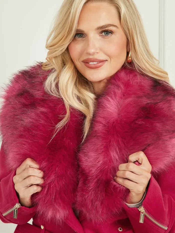 Alice WoolBlend Coat Viva Pink Women Jackets and Coats GUESS