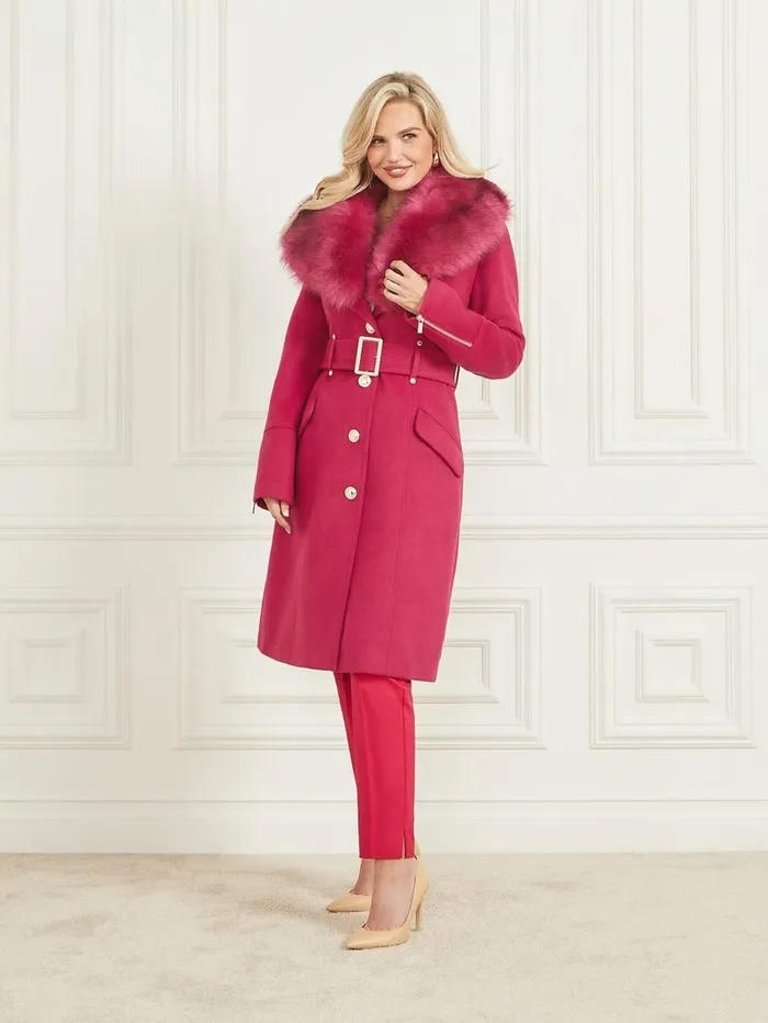 Alice WoolBlend Coat Viva Pink Women Jackets and Coats GUESS