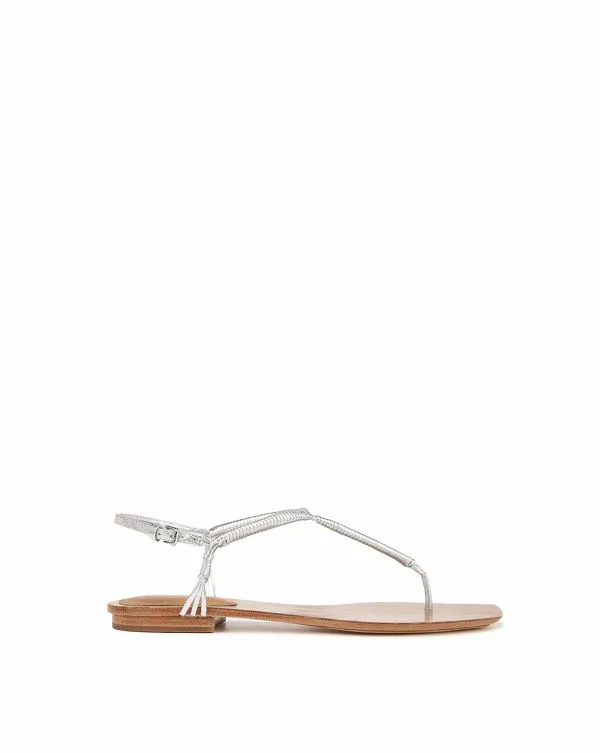 Amelia TStrap Metallic Sandal Silver Women Veronica Beard Shoes Amelia TStrap Metallic Sandal Silver Women Veronica Beard Shoes