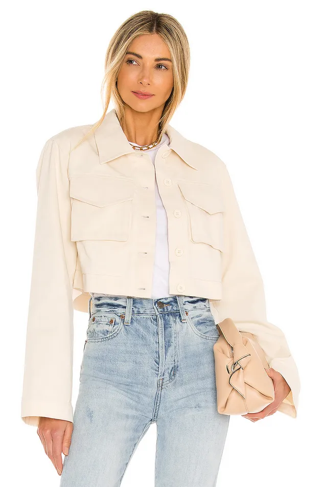 Angeles Cropped Jacket Ivory Women Lovers and Friends Jackets and Coats